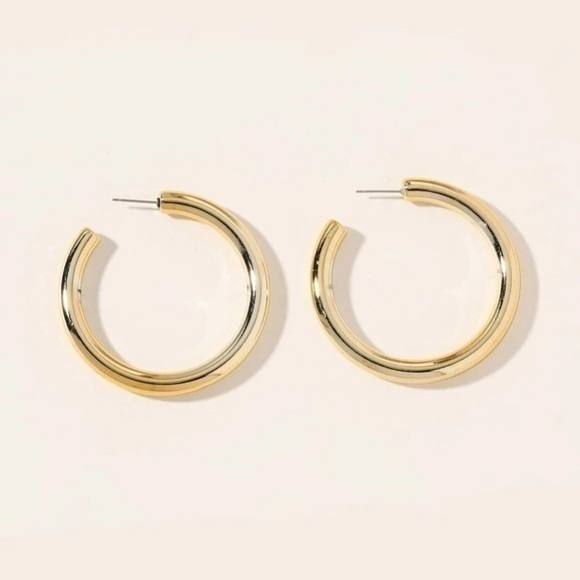 Golden Hoop Earrings - Picture 5 of 5